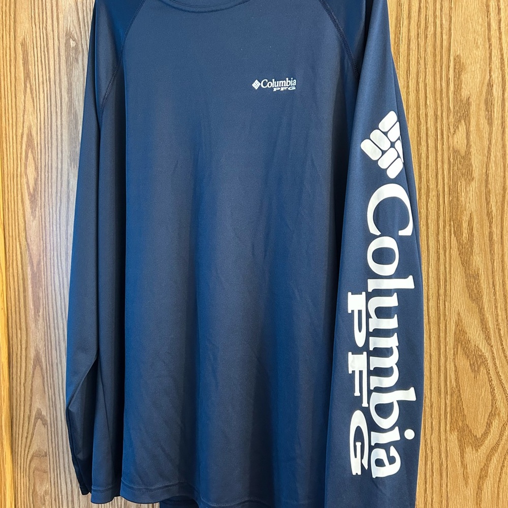 Columbia PFG Navy Blue Long Sleeve Tee Athletic Wear